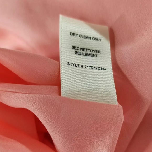 Rebecca Taylor Flutter Ruffle A-Line 100% Silk Dress Peach Pink  217032D357 sz4 - Picture 9 of 10
